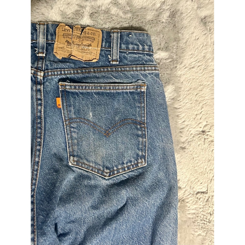 Vintage Levis 505 80s Orange Tab Jeans Mens 32x33 (fits 31x32) Made in USA - Picture 10 of 16